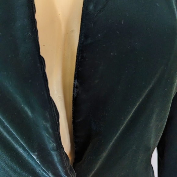 Vintage Green Velvet Single Button V-neck Blazer - Picture 9 of 12